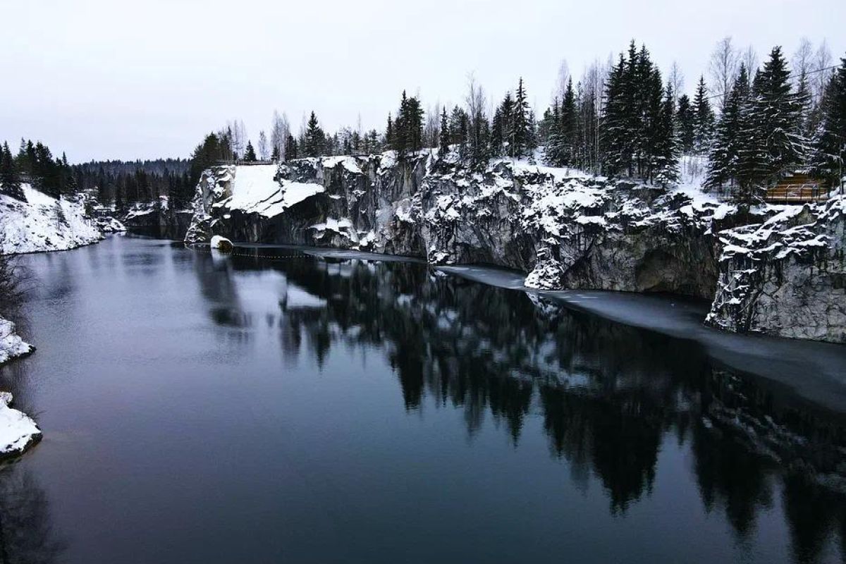 Большое путешествие по всей Карелии в Новый Год: водопады, Рускеала, Дед Мороз