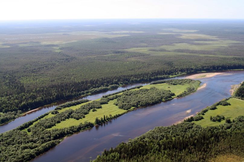 Широкая река в Республике Коми