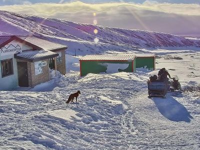 Поездка к подножию Авачинского вулкана на ратраке или на снегоходе (в нарте)