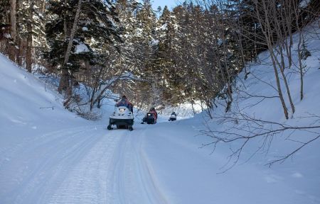 На снегоходах к мысу Евстафия (Сахалин)