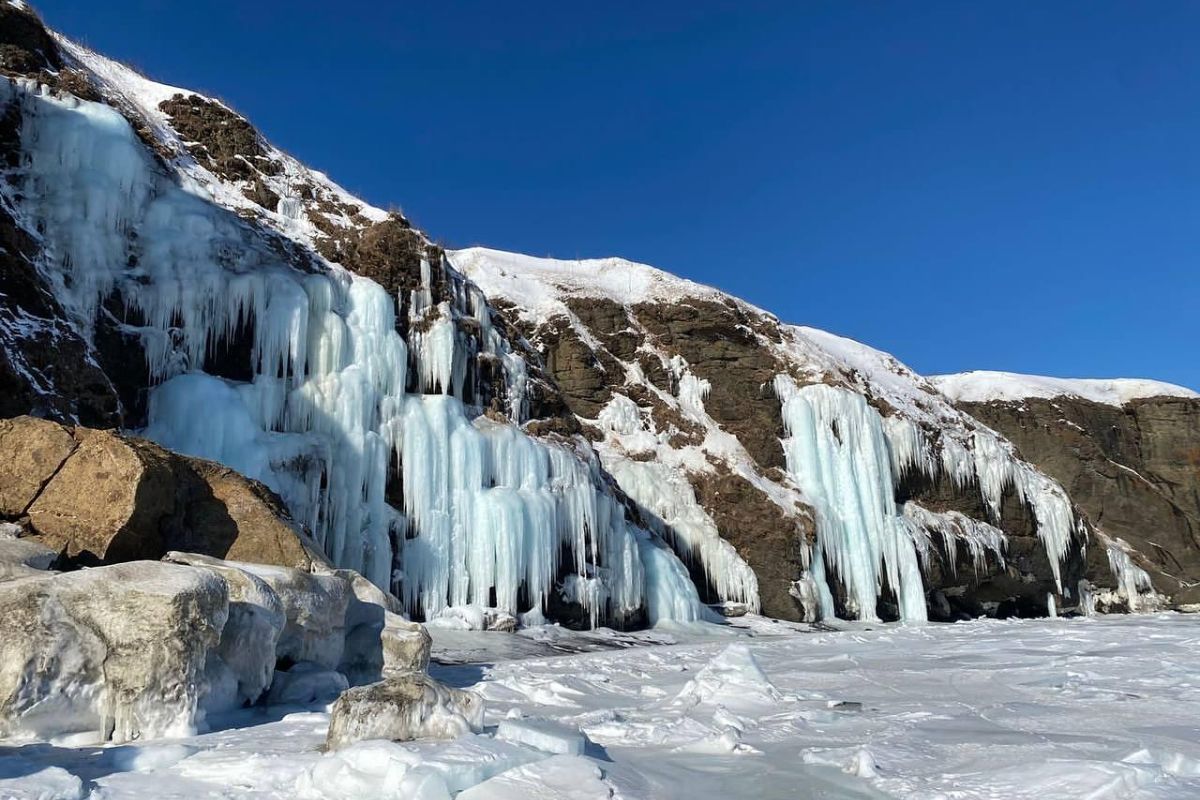 Бухта Тихая. Ледопады Сахалина