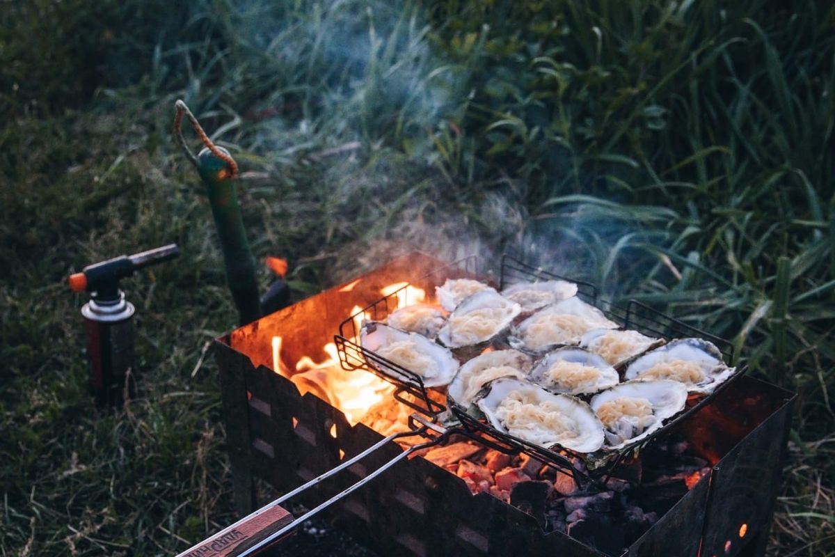 Озеро Буссе. Ловля устриц (Сахалин)