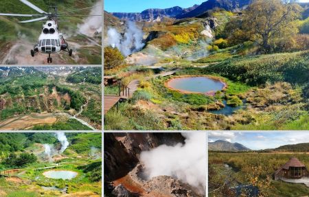 Долина гейзеров и Налычевские горячие источники (вертолет)