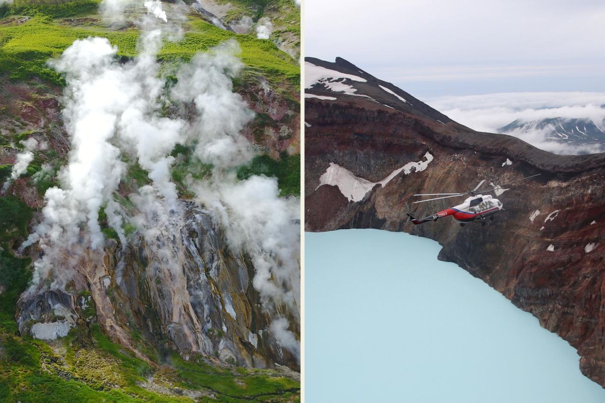 Долина гейзеров и Налычевские горячие источники (вертолет)