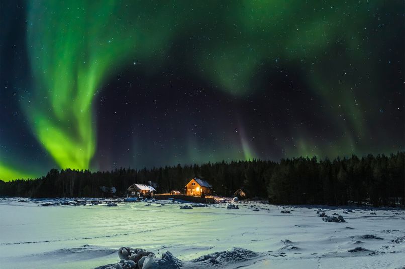 северное сияние в беломорье