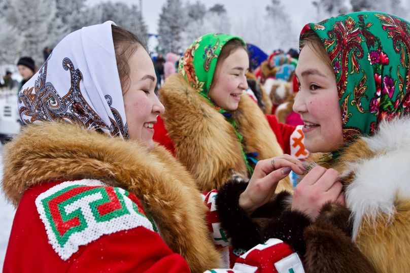 Женщины-ханты на празднике оленеводов