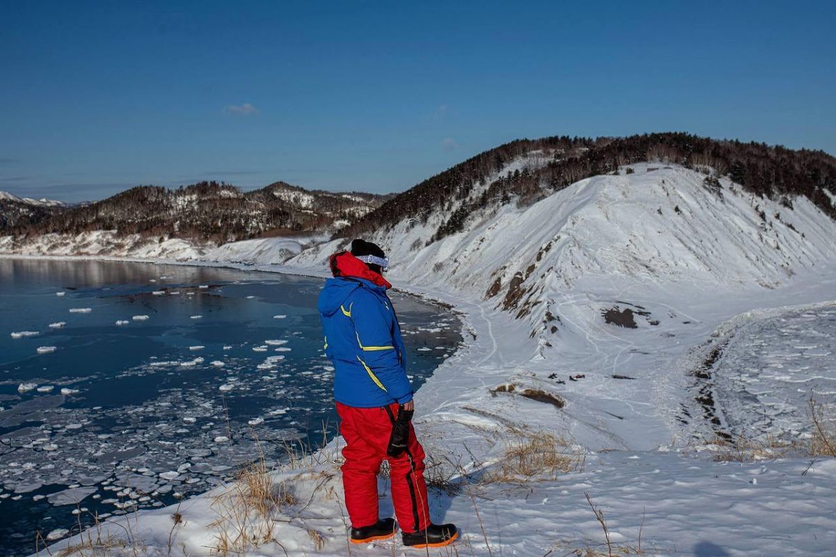 На снегоходах к мысу Евстафия (Сахалин)